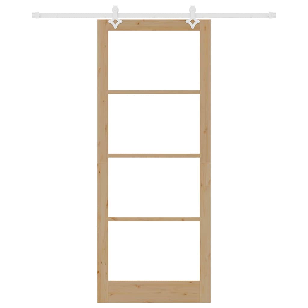 Porta Scorrevole Marrone 93 x 232 cm Legno e metallo