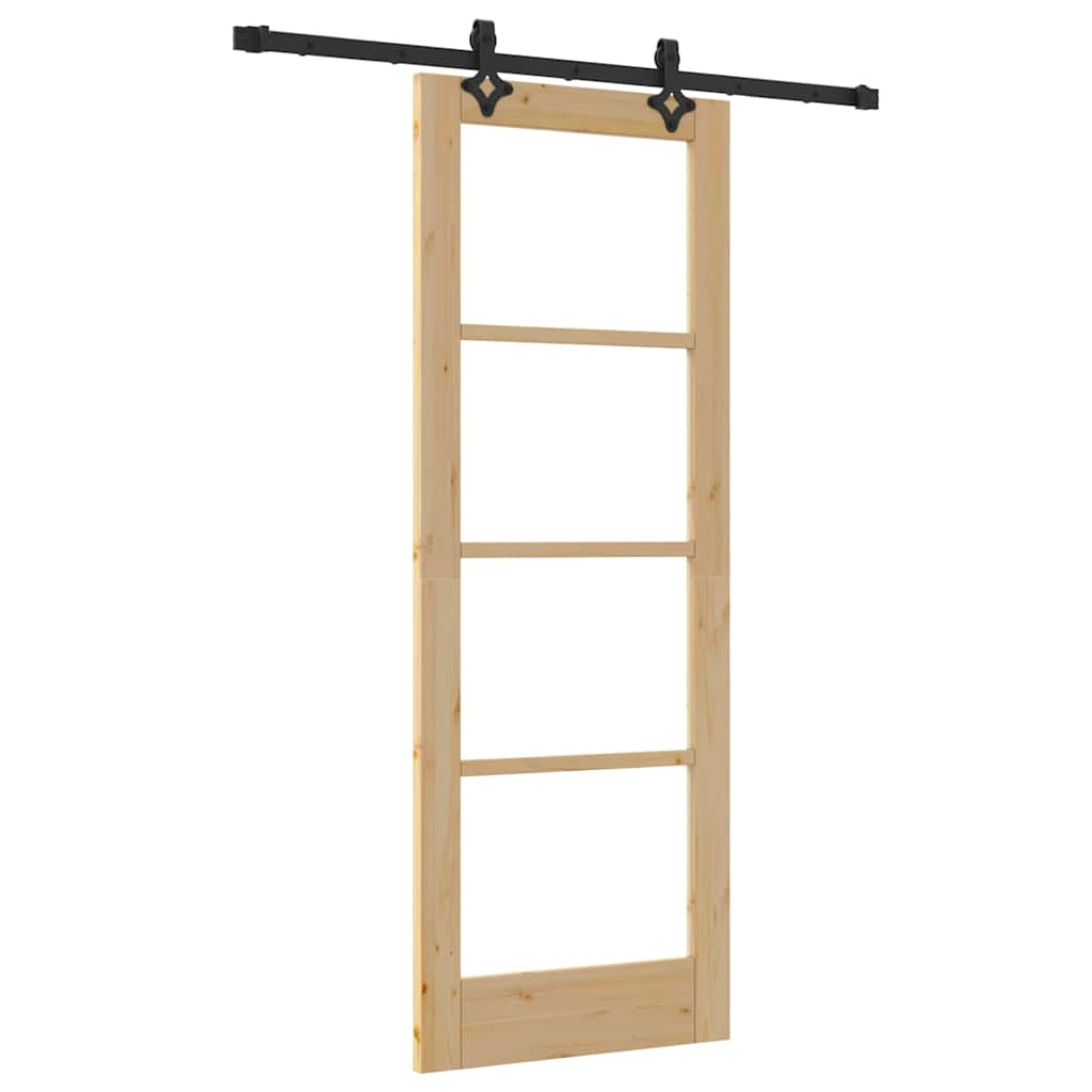 Porta Scorrevole Marrone 73.5 x 198.5 cm Legno e metallo