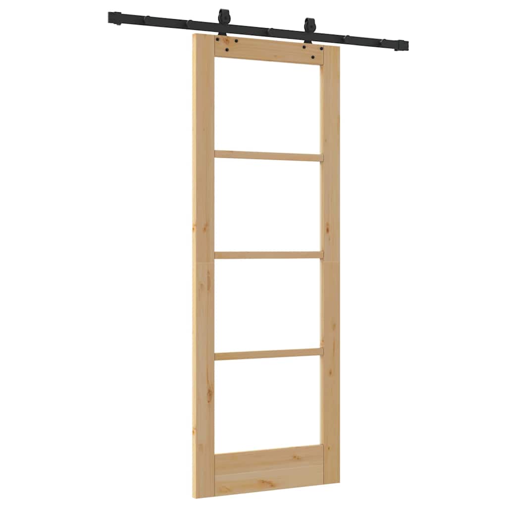 Porta Scorrevole Marrone 73.5 x 198.5 cm Legno e metallo