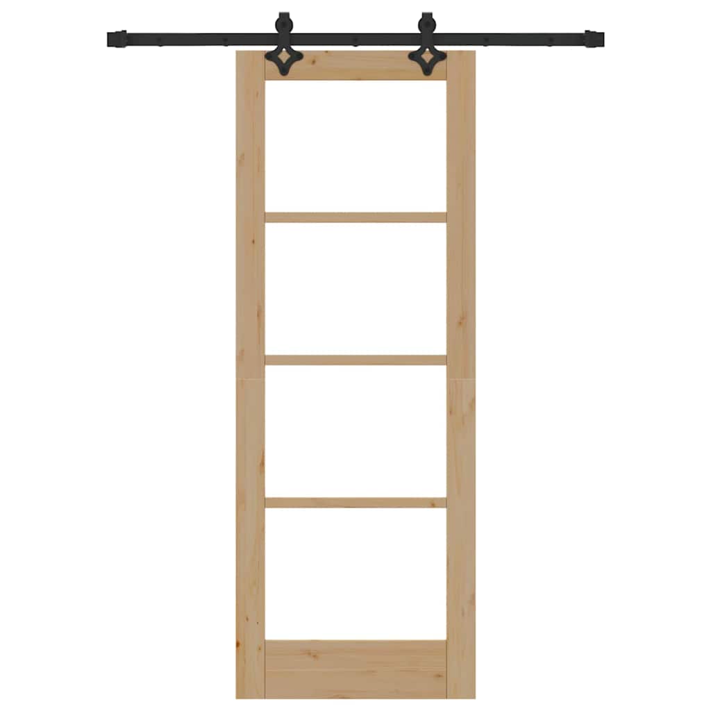 Porta Scorrevole Marrone 73.5 x 198.5 cm Legno e metallo