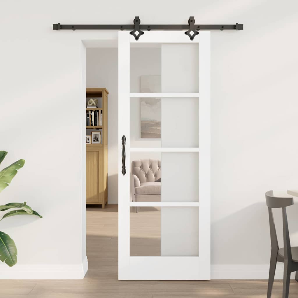 Porta Scorrevole Bianco 73.5 x 198.5 cm Legno e metallo
