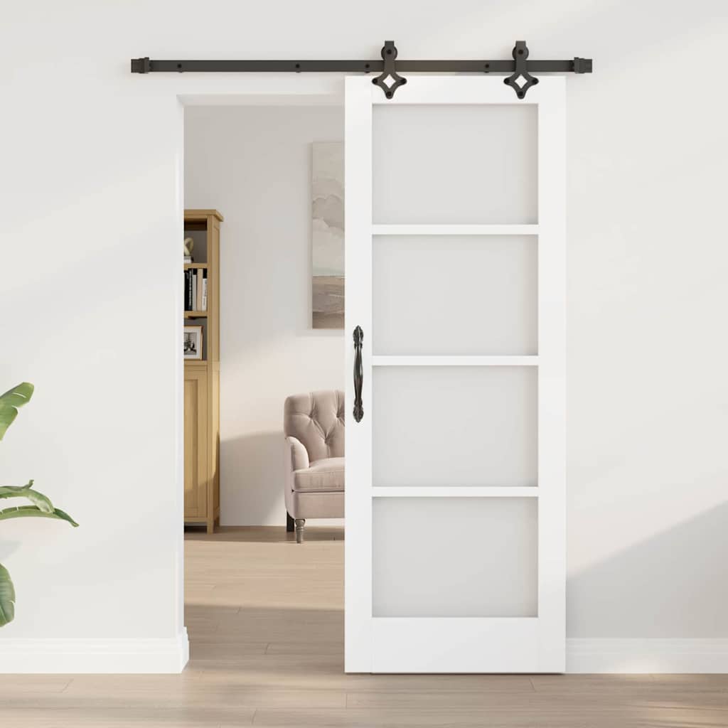 Porta Scorrevole Bianco 73.5 x 198.5 cm Legno e metallo