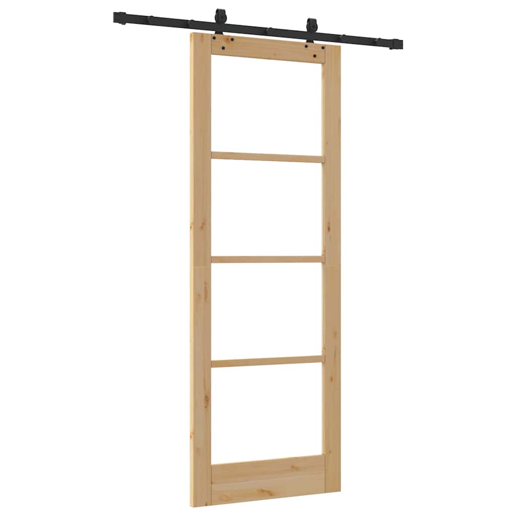 Porta Scorrevole Marrone 78 x 211 cm Legno e metallo