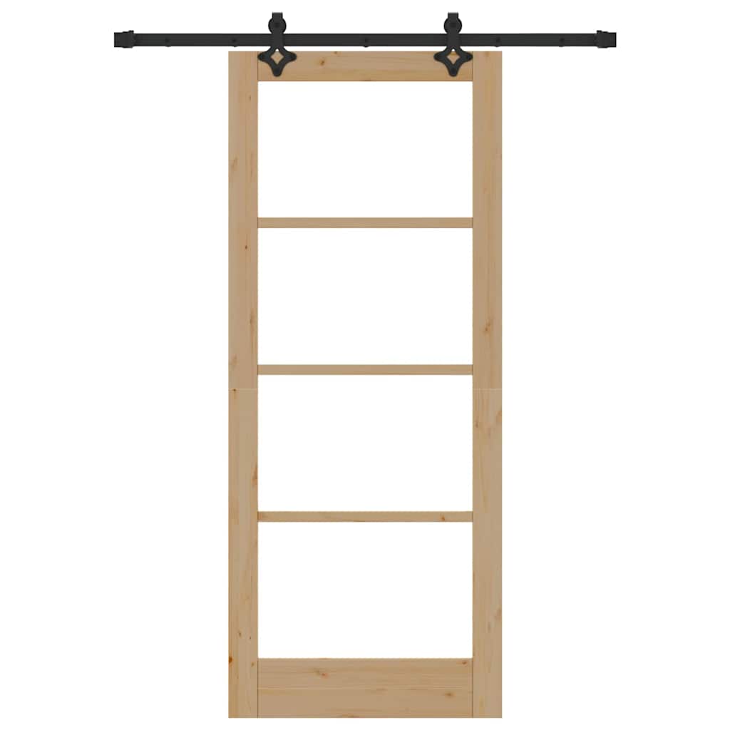 Porta Scorrevole Marrone 83 x 202 cm Legno e metallo