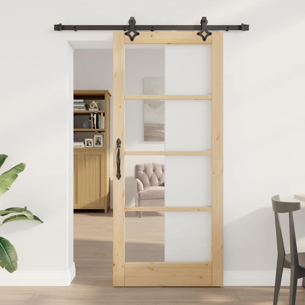 Porta Scorrevole Marrone 86 x 198.5 cm Legno e metallo