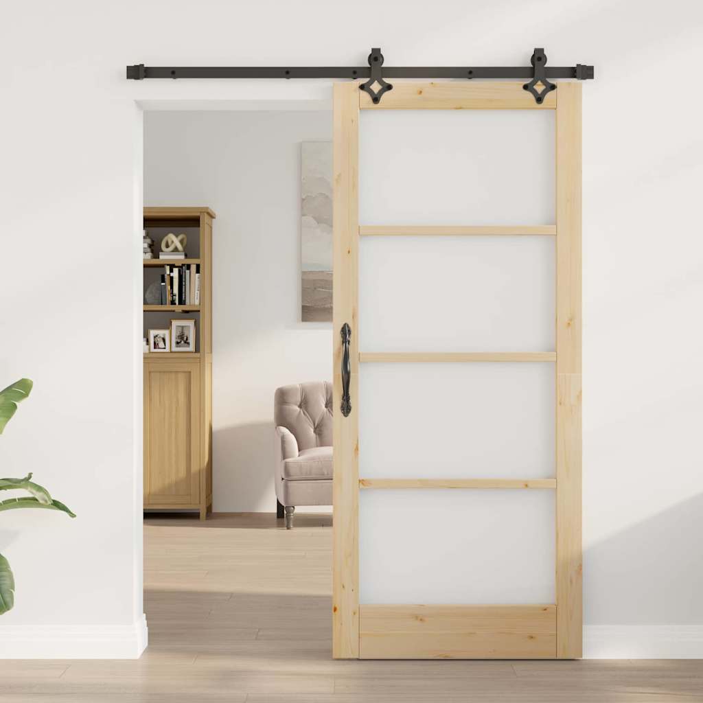 Porta Scorrevole Marrone 86 x 198.5 cm Legno e metallo