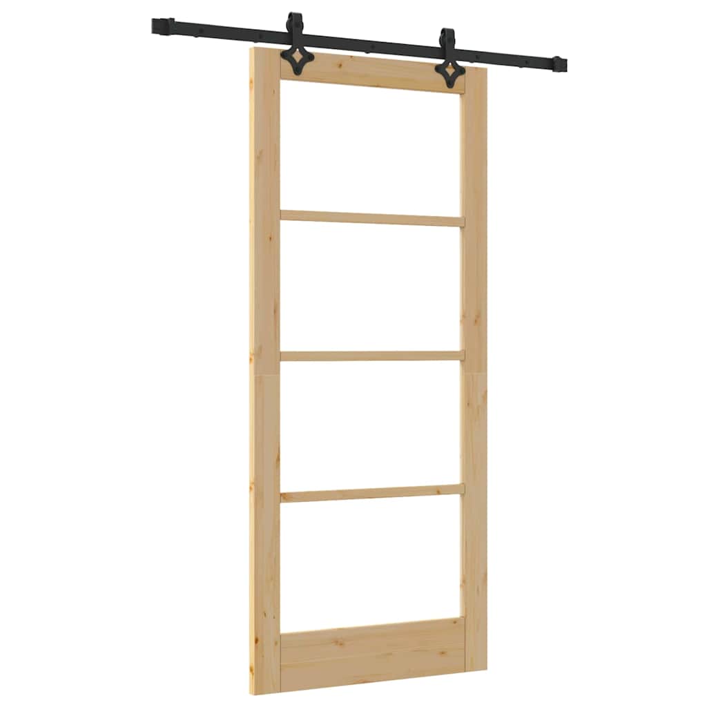Porta Scorrevole Marrone 86 x 198.5 cm Legno e metallo