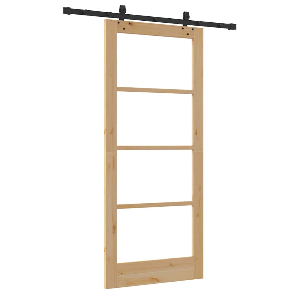 Porta Scorrevole Marrone 86 x 198.5 cm Legno e metallo