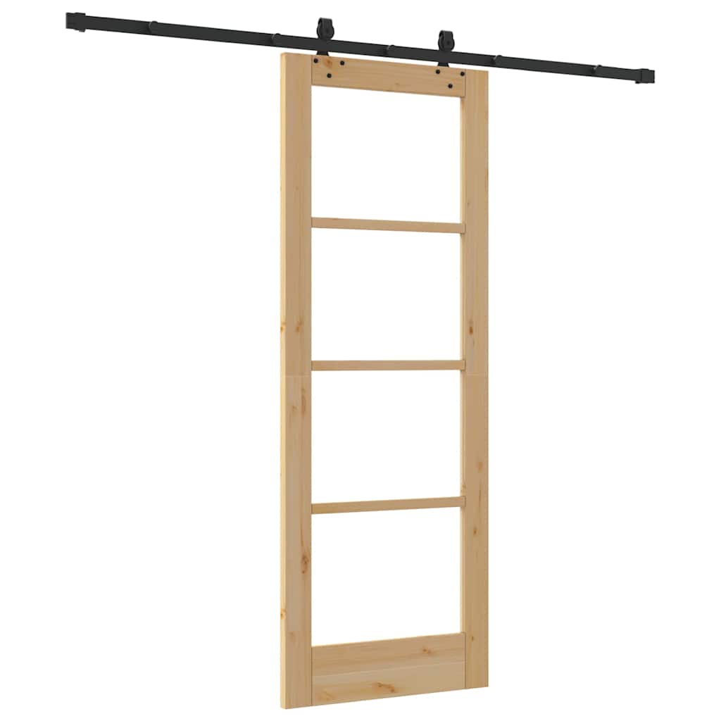 Porta Scorrevole Marrone 73.5 x 198.5 cm Legno e metallo