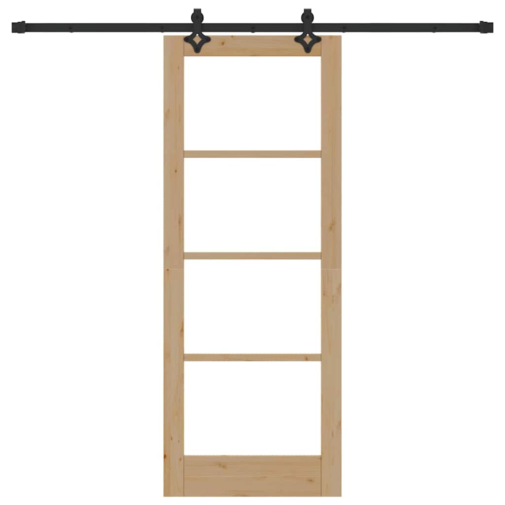 Porta Scorrevole Marrone 78 x 202 cm Legno e metallo