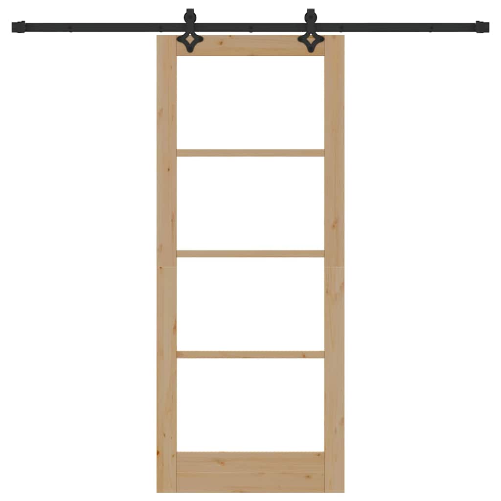 Porta Scorrevole Marrone 83 x 202 cm Legno e metallo