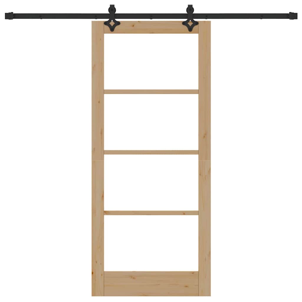 Porta Scorrevole Marrone 86 x 198.5 cm Legno e metallo