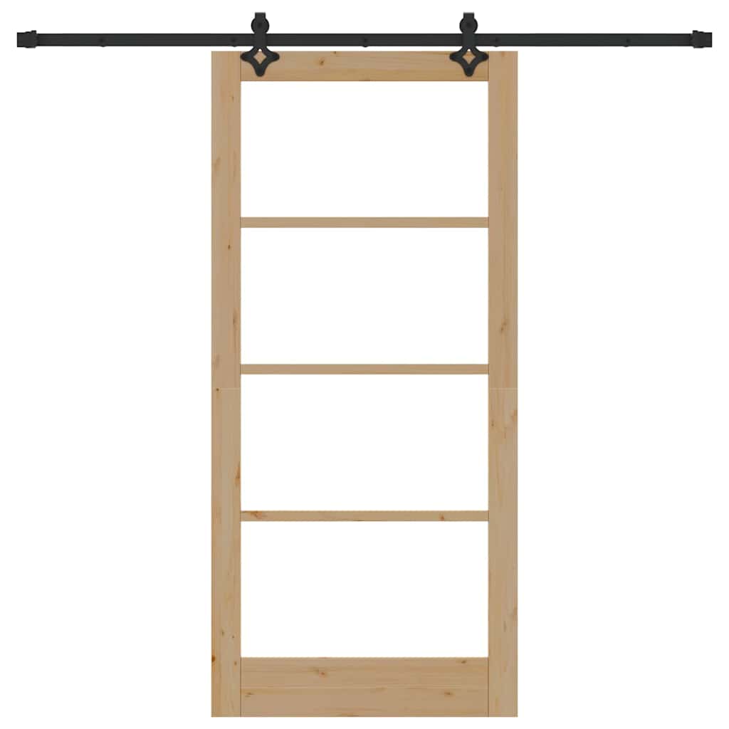 Porta Scorrevole Marrone 93 x 202 cm Legno e metallo