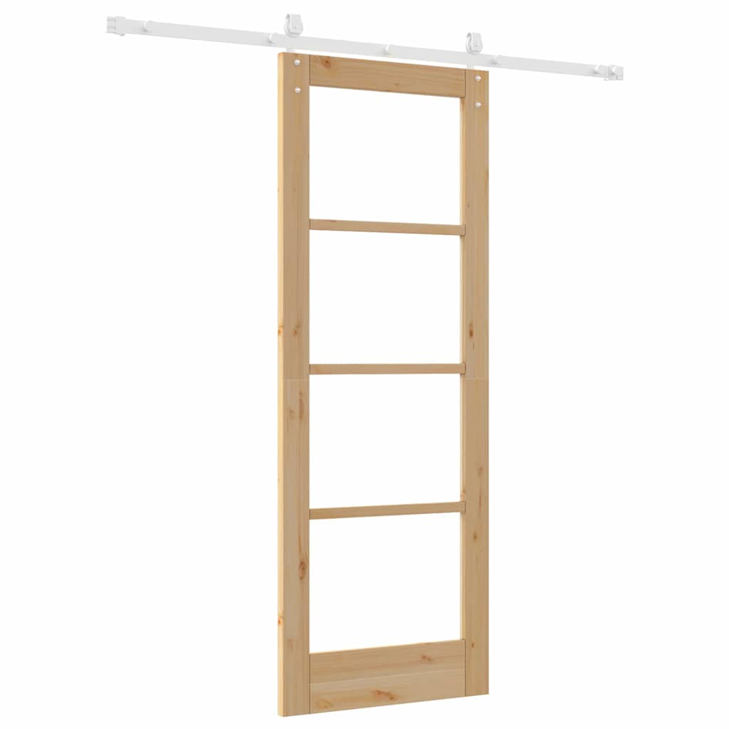 Porta Scorrevole Marrone 73.5 x 198.5 cm Legno e metallo
