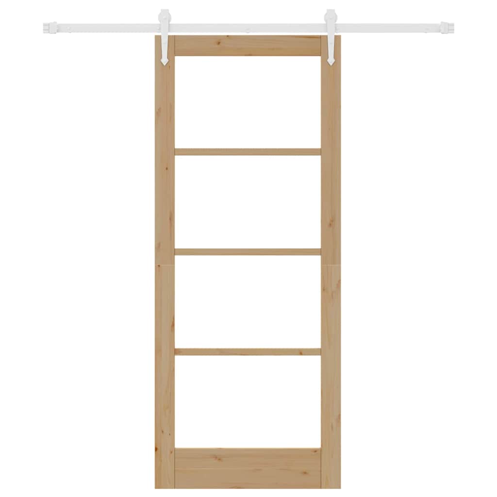 Porta Scorrevole Marrone 83 x 202 cm Legno e metallo