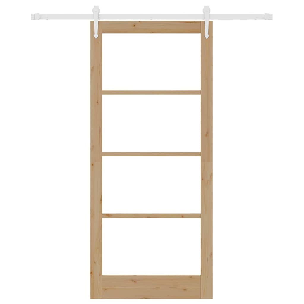 Porta Scorrevole Marrone 93 x 211 cm Legno e metallo