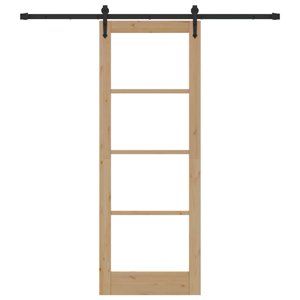 Porta Scorrevole Marrone 78 x 211 cm Legno e metallo