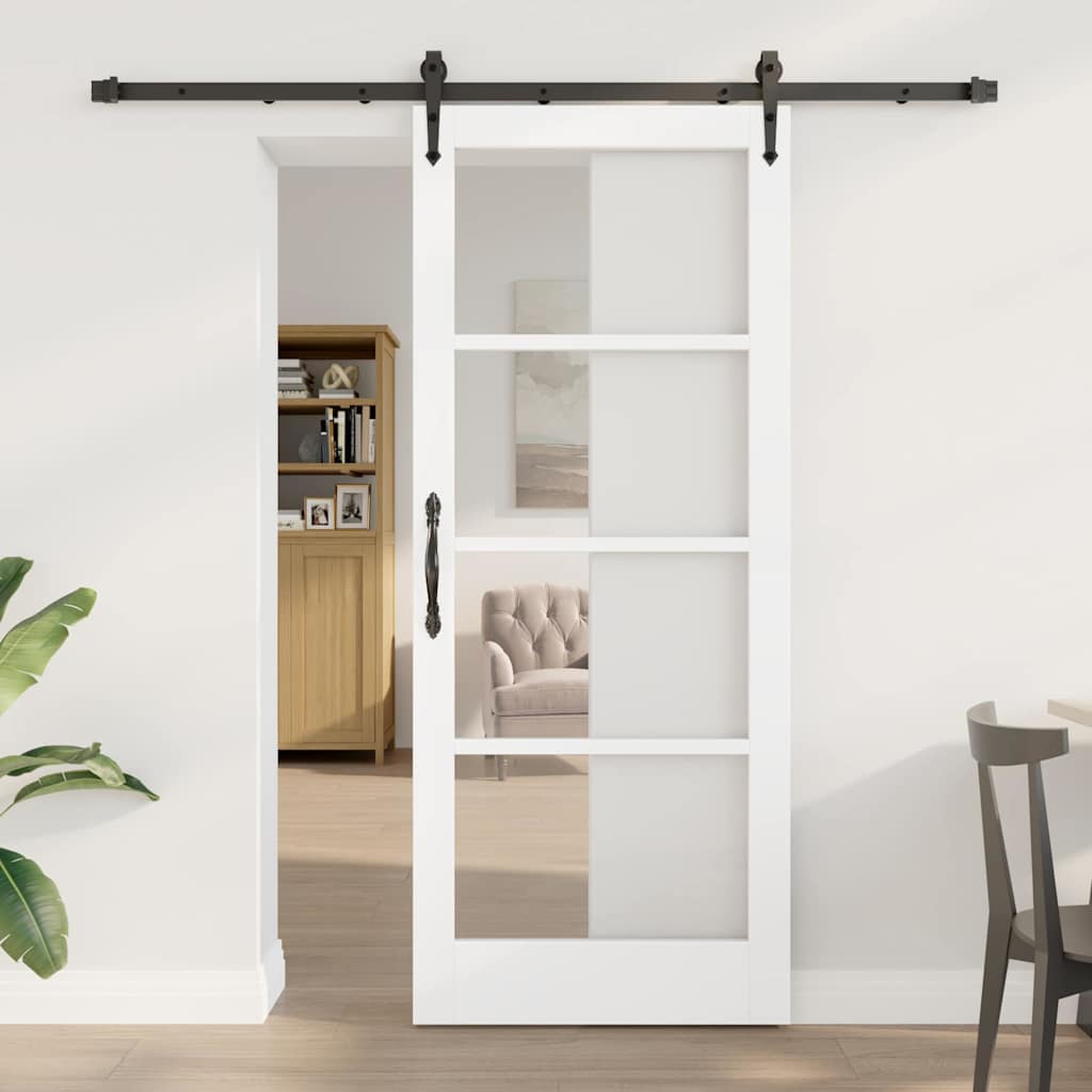 Porta Scorrevole Bianco 83 x 202 cm Legno e metallo
