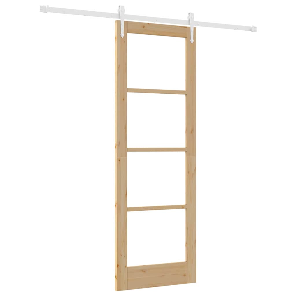 Porta Scorrevole Marrone 73.5 x 211 cm Legno e metallo