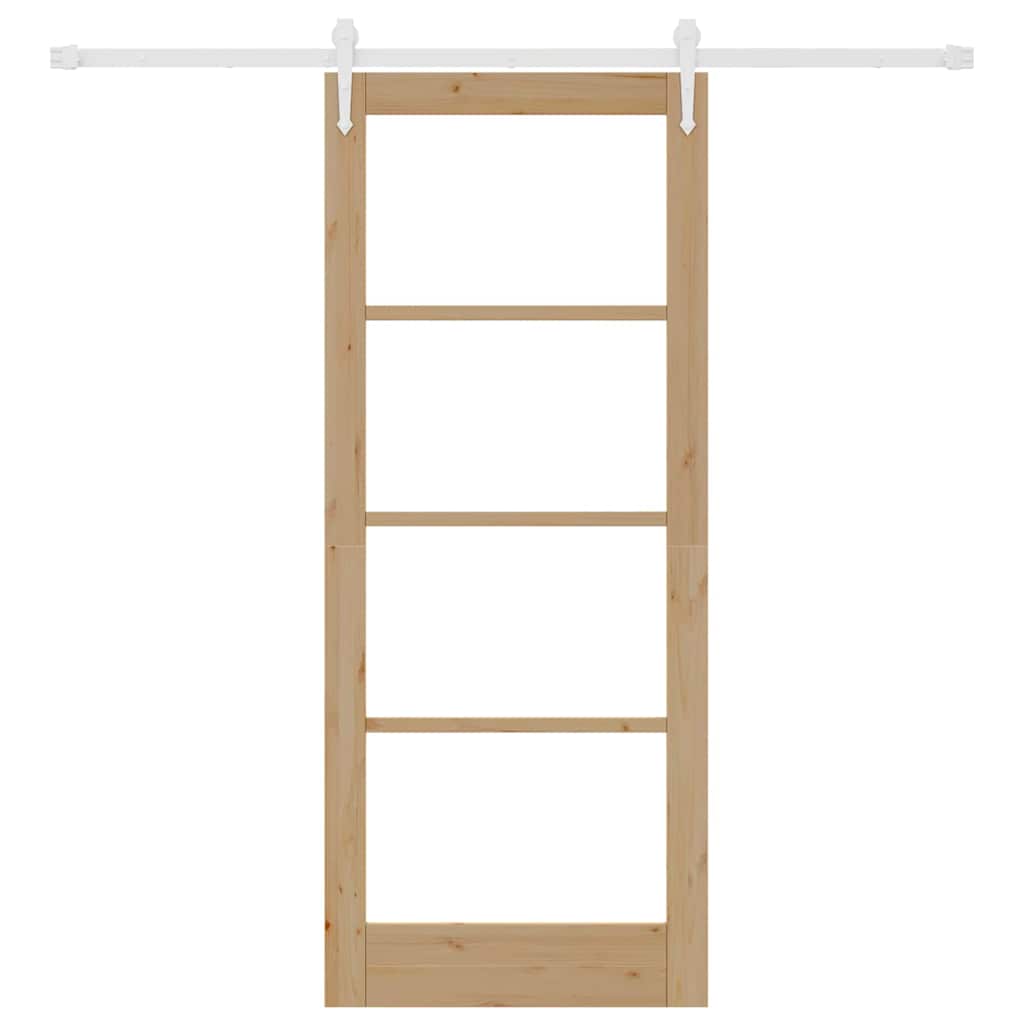 Porta Scorrevole Marrone 83 x 202 cm Legno e metallo