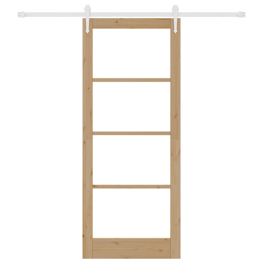 Porta Scorrevole Marrone 86 x 211 cm Legno e metallo
