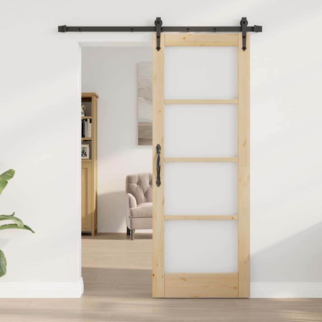 Porta Scorrevole ORKDAL Marrone 73.5 x 198.5 cm Legno e metallo