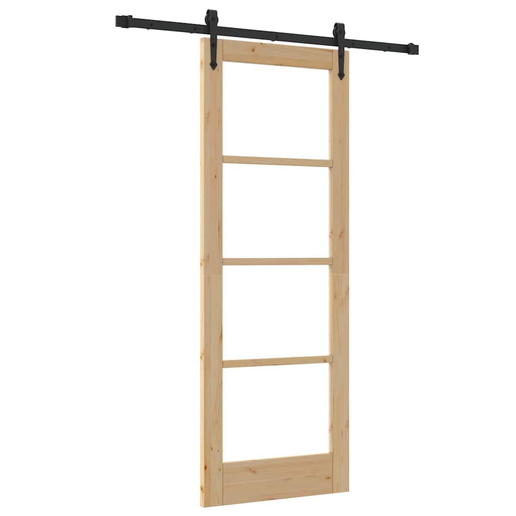 Porta Scorrevole ORKDAL Marrone 73.5 x 198.5 cm Legno e metallo