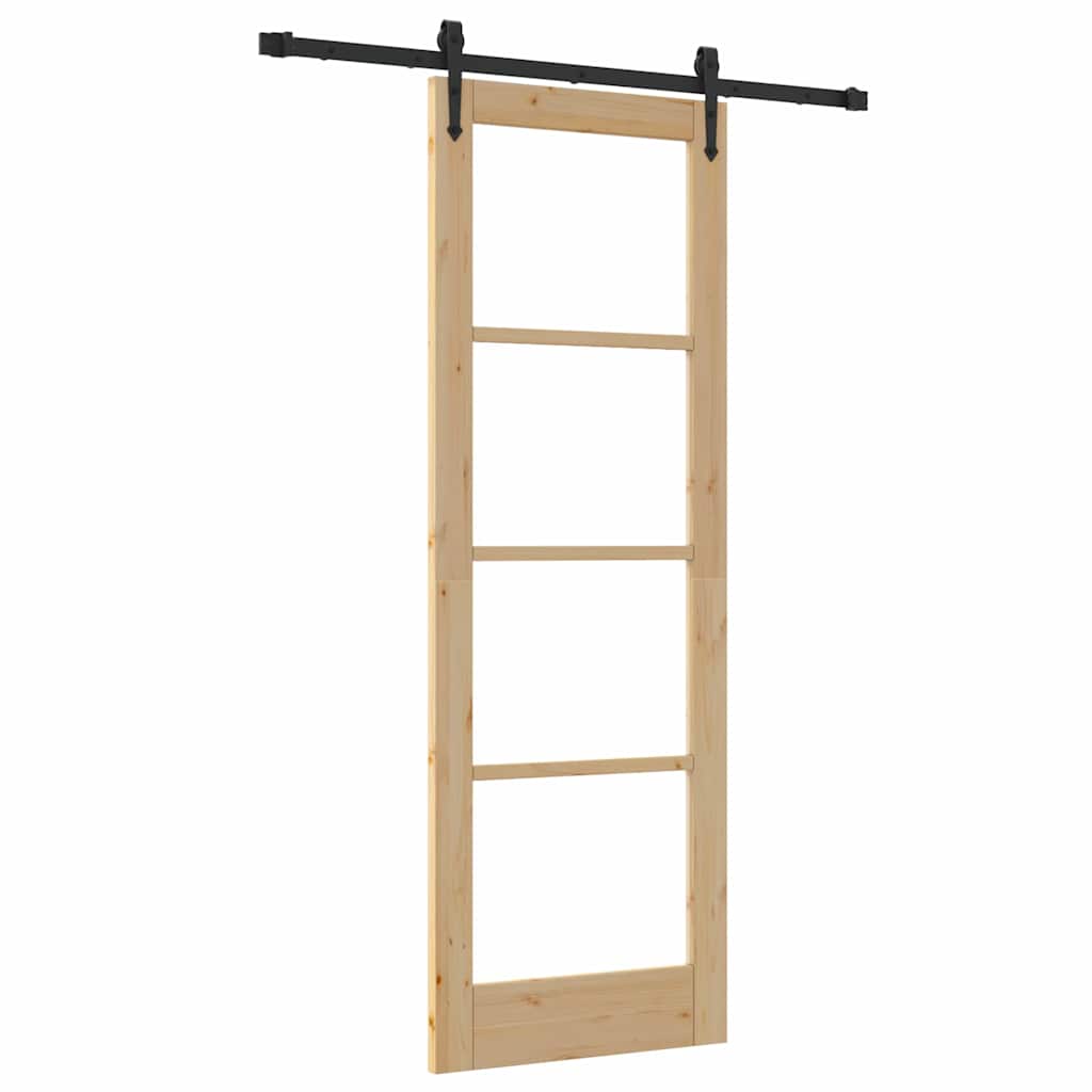 Porta Scorrevole ORKDAL Marrone 73.5 x 211 cm Legno e metallo