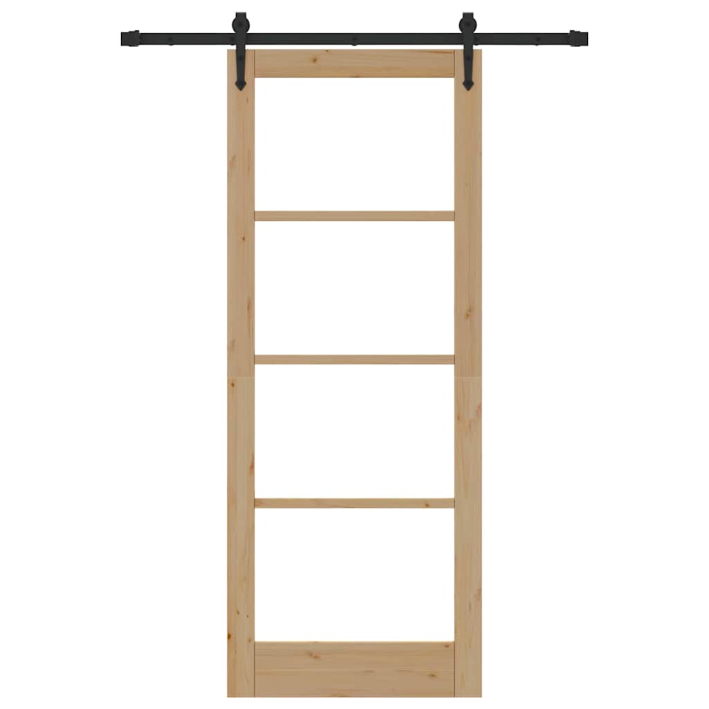 Porta Scorrevole ORKDAL Marrone 83 x 211 cm Legno e metallo