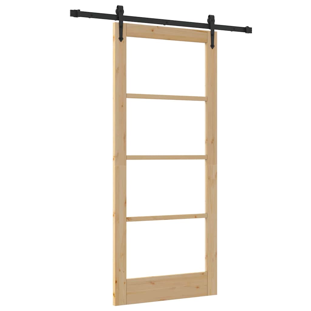 Porta Scorrevole ORKDAL Marrone 86 x 198.5 cm Legno e metallo