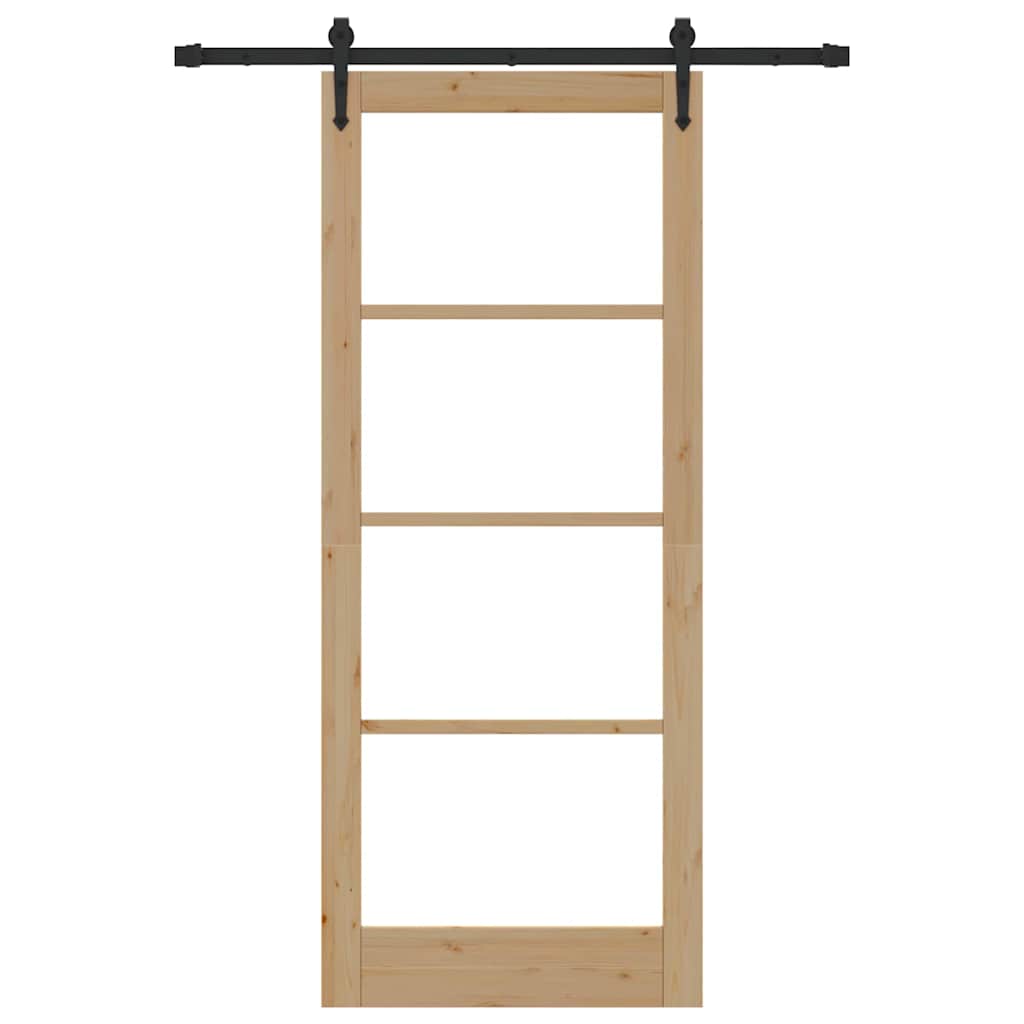 Porta Scorrevole ORKDAL Marrone 86 x 211 cm Legno e metallo