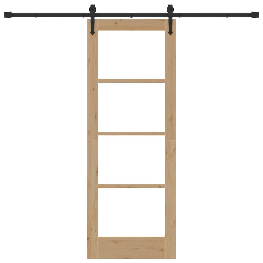 Porta Scorrevole ORKDAL Marrone 73.5 x 198.5 cm Legno e metallo