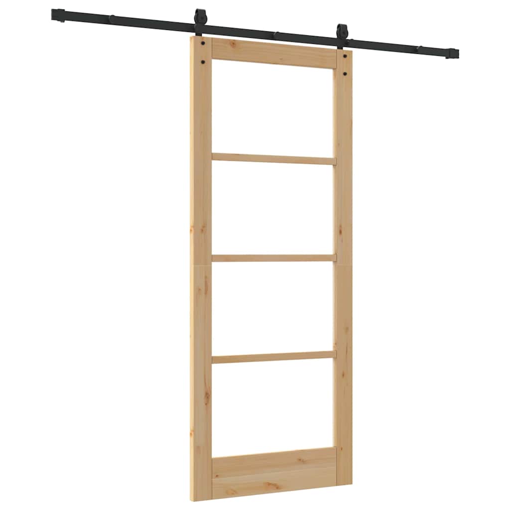 Porta Scorrevole ORKDAL Marrone 83 x 202 cm Legno e metallo