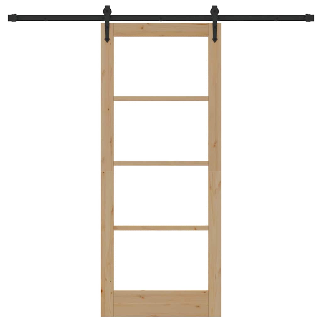 Porta Scorrevole ORKDAL Marrone 83 x 202 cm Legno e metallo