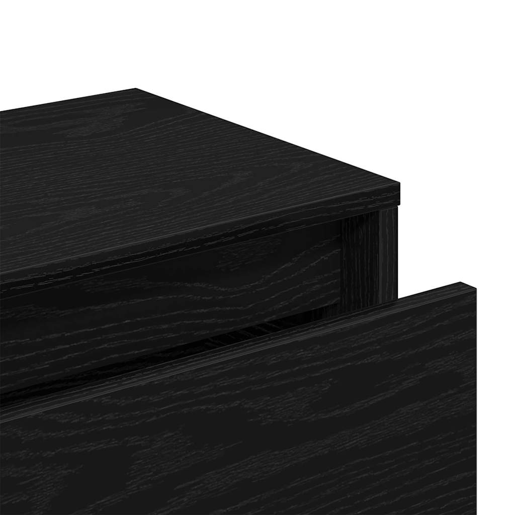 Set mobili da ingresso con specchio 5 pcs Rovere nero e Argento