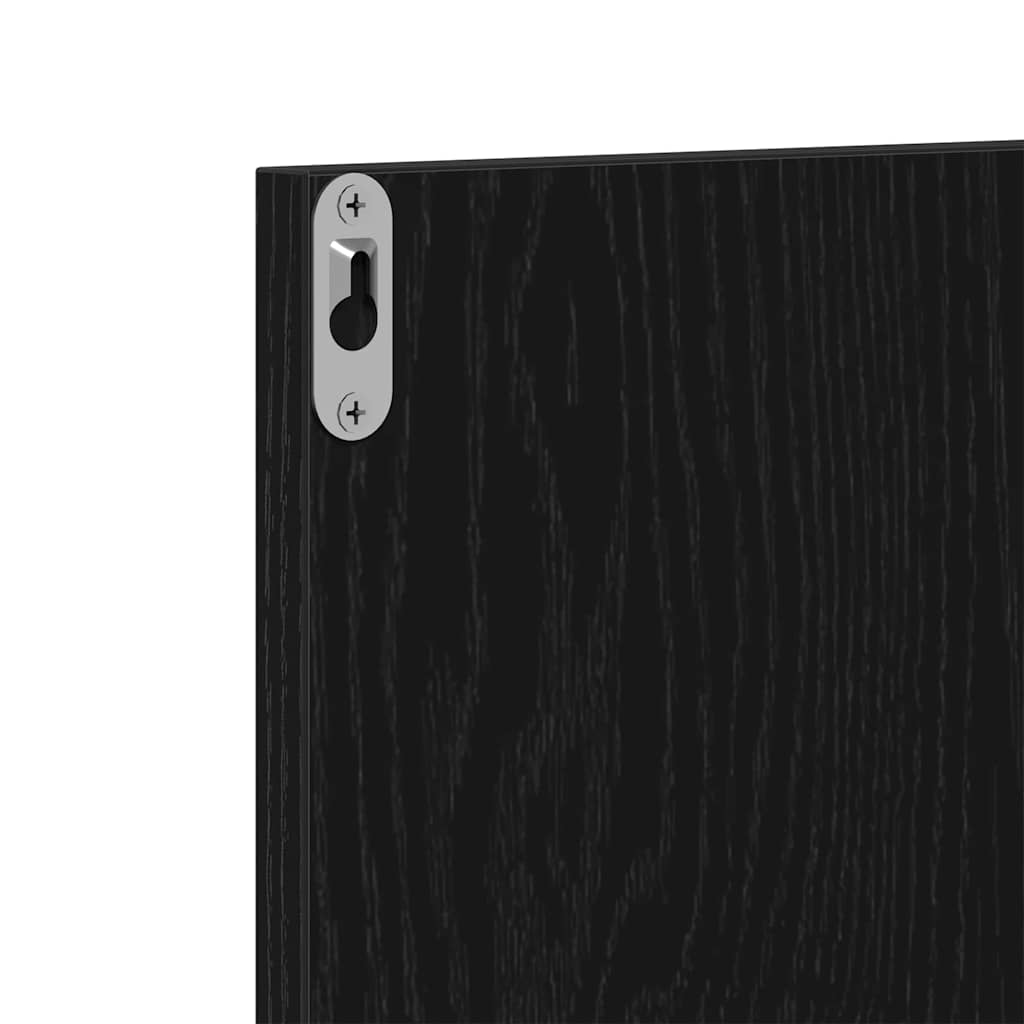 Set mobili da ingresso con specchio 5 pcs Rovere nero e Argento