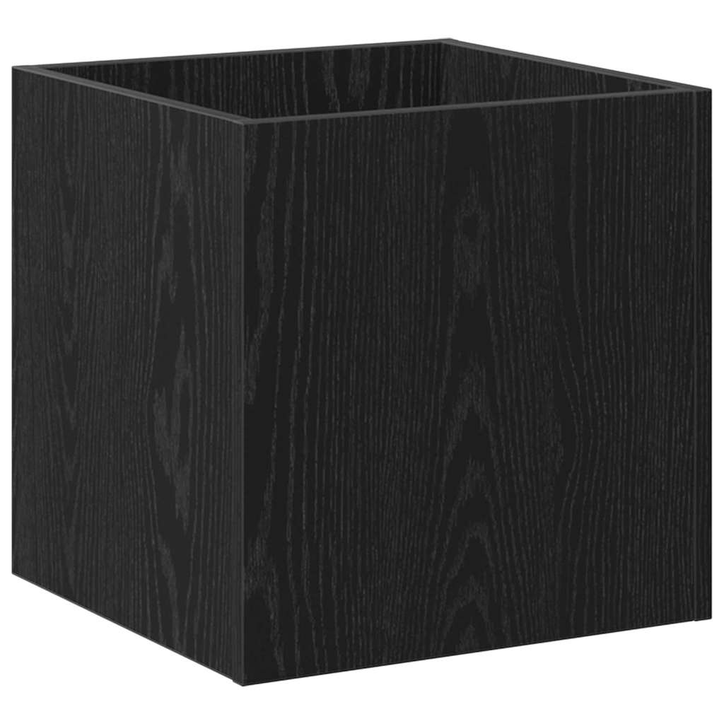 Set mobili da ingresso con specchio 5 pcs Rovere nero e Argento