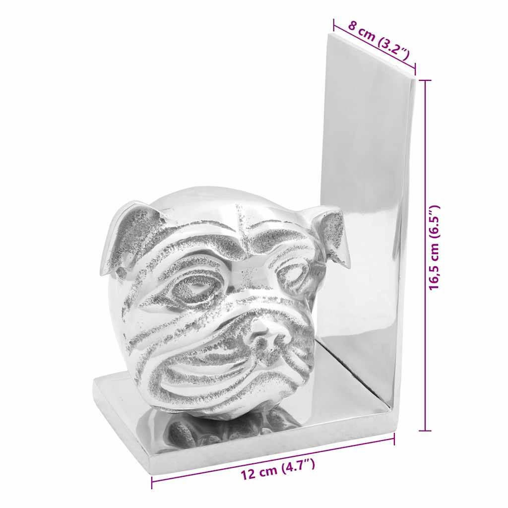 Fermalibri 2 pcs Argento 8 x 12 x 16,5 cm Alluminio | homemem39