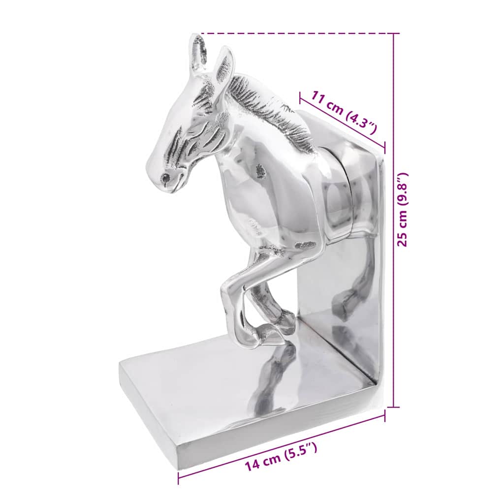 Fermalibri 2 pcs Argento 11 x 14 x 25 cm Alluminio | homemem39