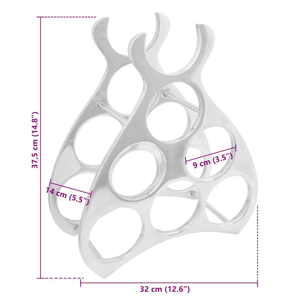 Portabottiglie Argento 32 x 14 x 37.5 cm Alluminio