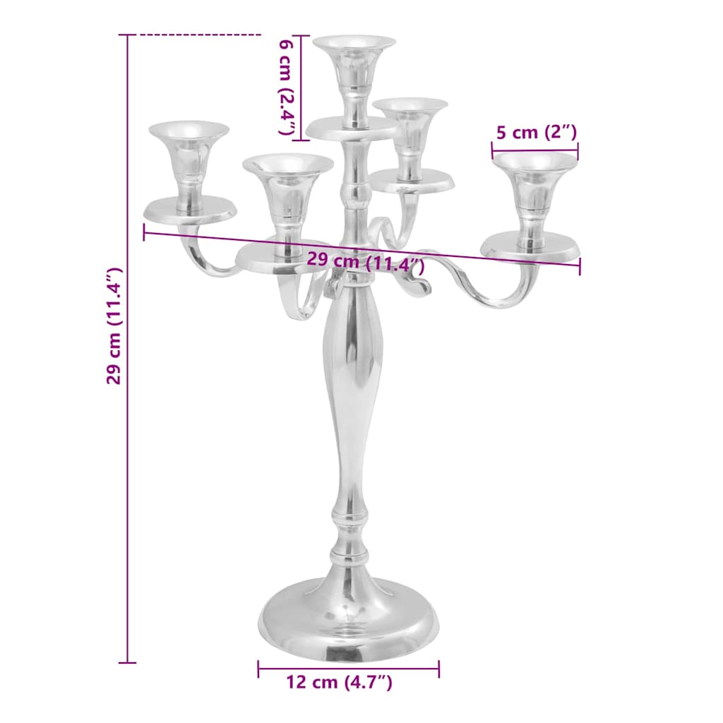 Candelabro Argento 29 x 29 x 40 cm Alluminio