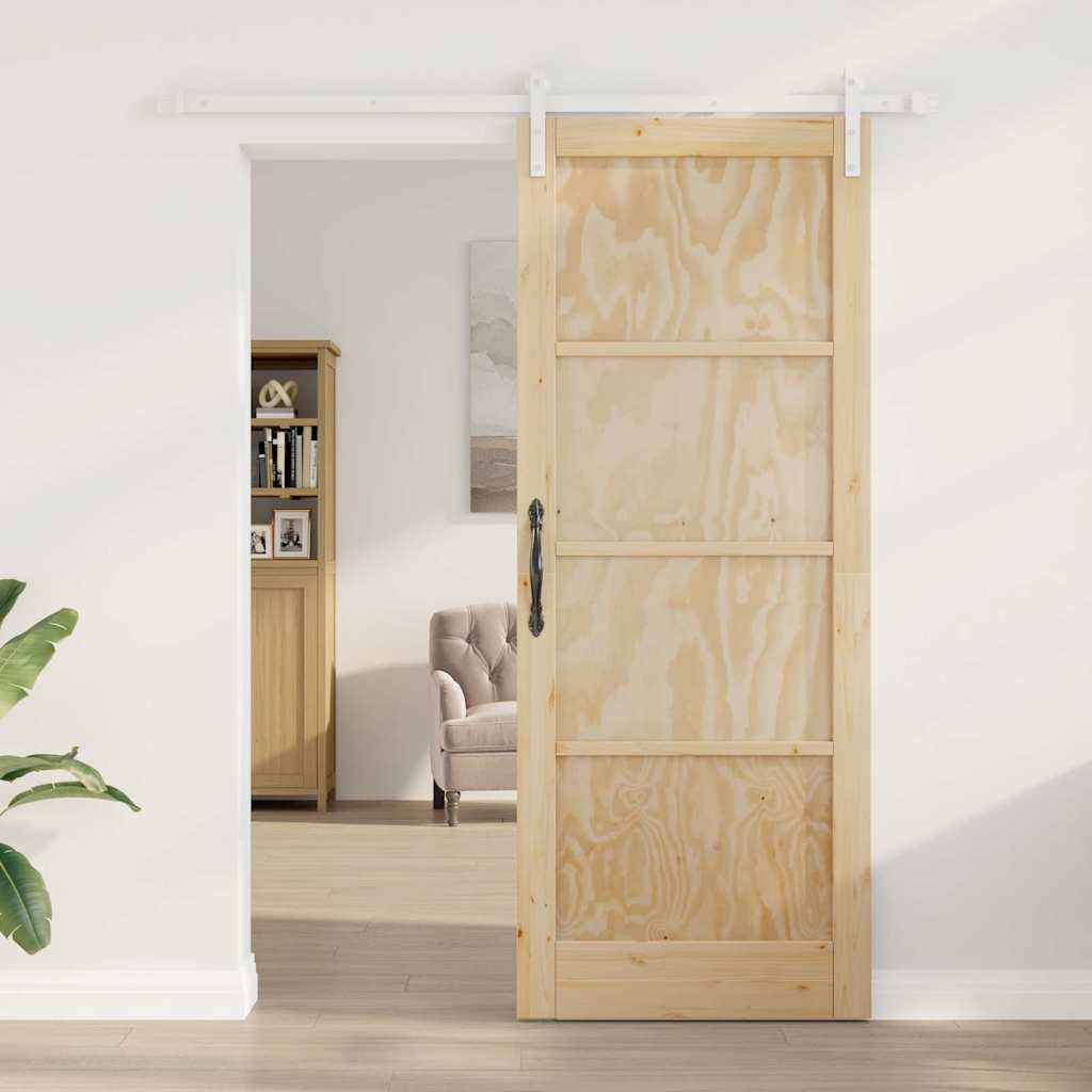 Porta Scorrevole Naturale e bianco 83 x 211 cm