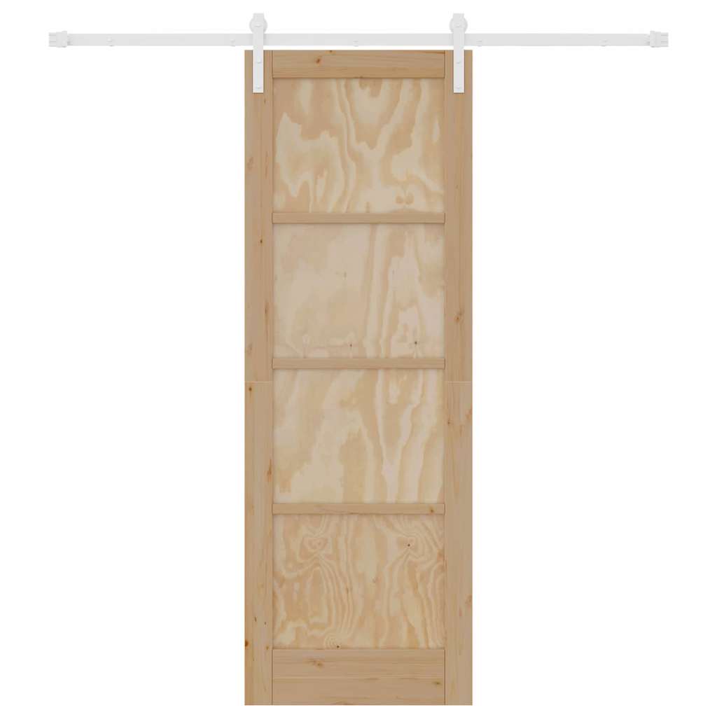 Porta Scorrevole Naturale e bianco 73.5 x 211 cm