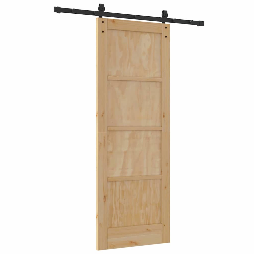 Porta scorrevole Naturale e nero 73.5 x 198.5 cm