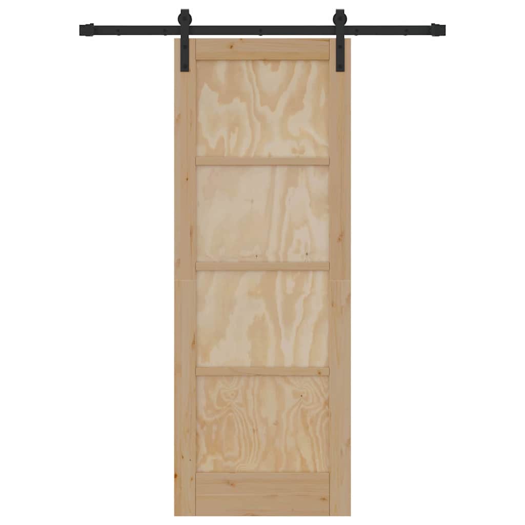 Porta scorrevole Naturale e nero 73.5 x 198.5 cm