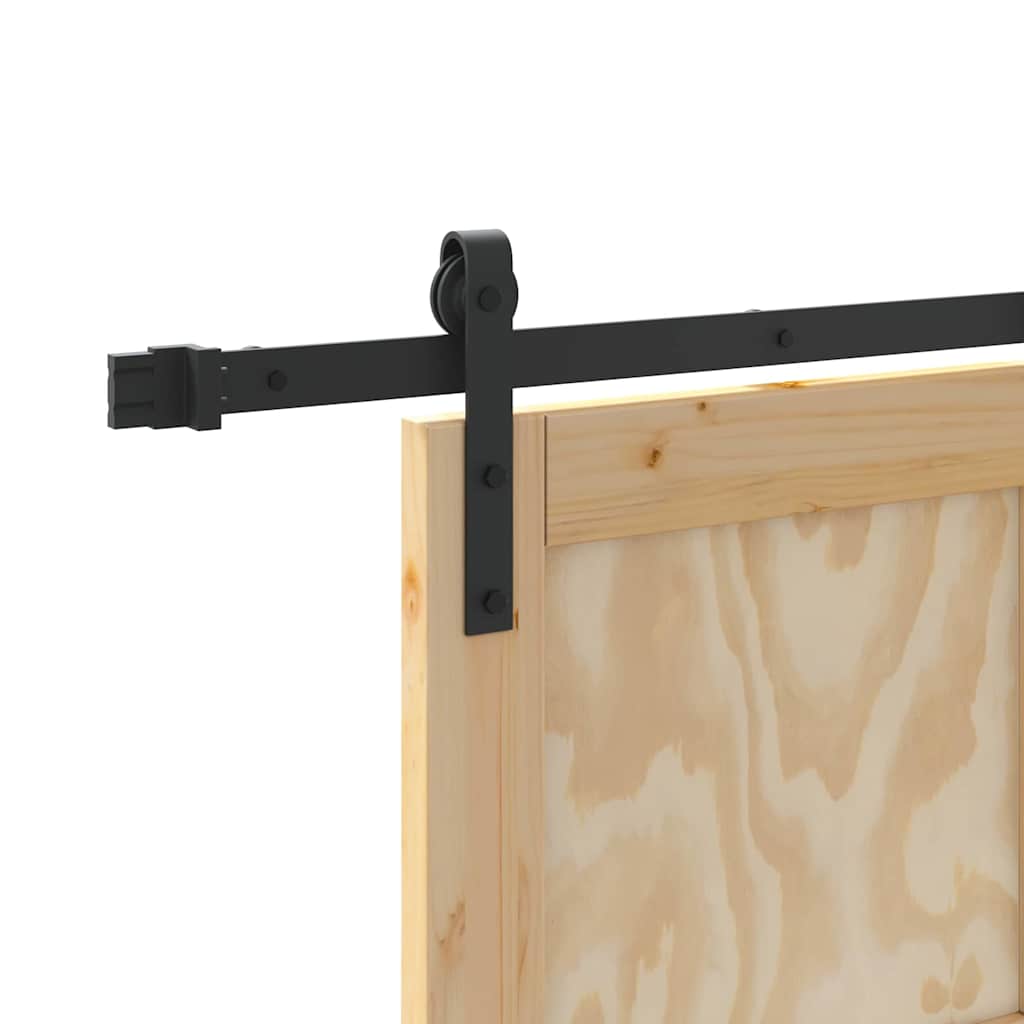 Porta scorrevole Naturale e nero 78 x 211 cm