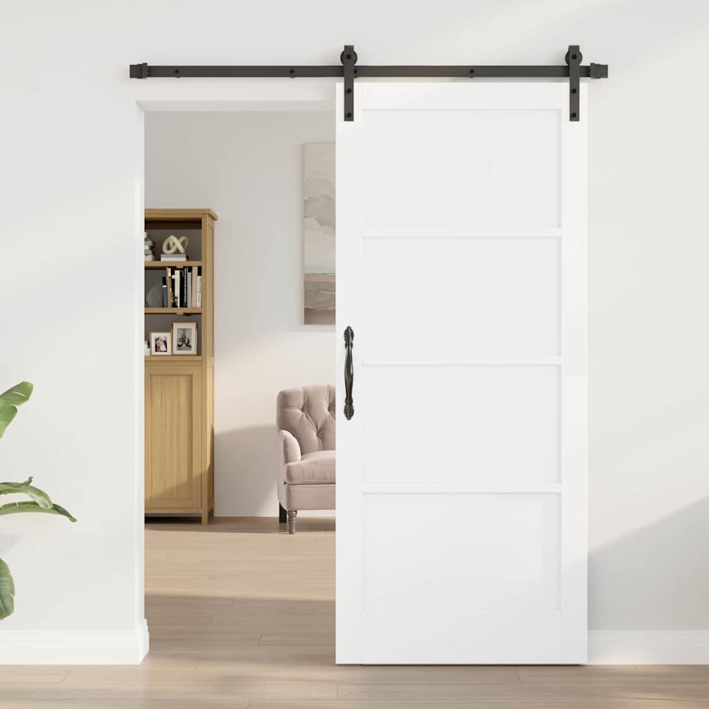 Porta scorrevole Bianco e nero 86 x 198.5 cm