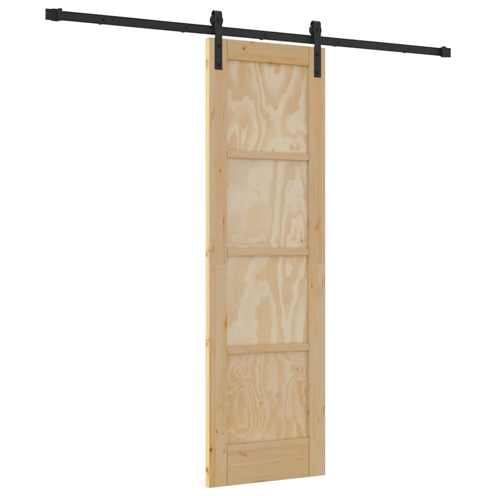 Porta scorrevole Naturale e nero 61 x 198.5 cm