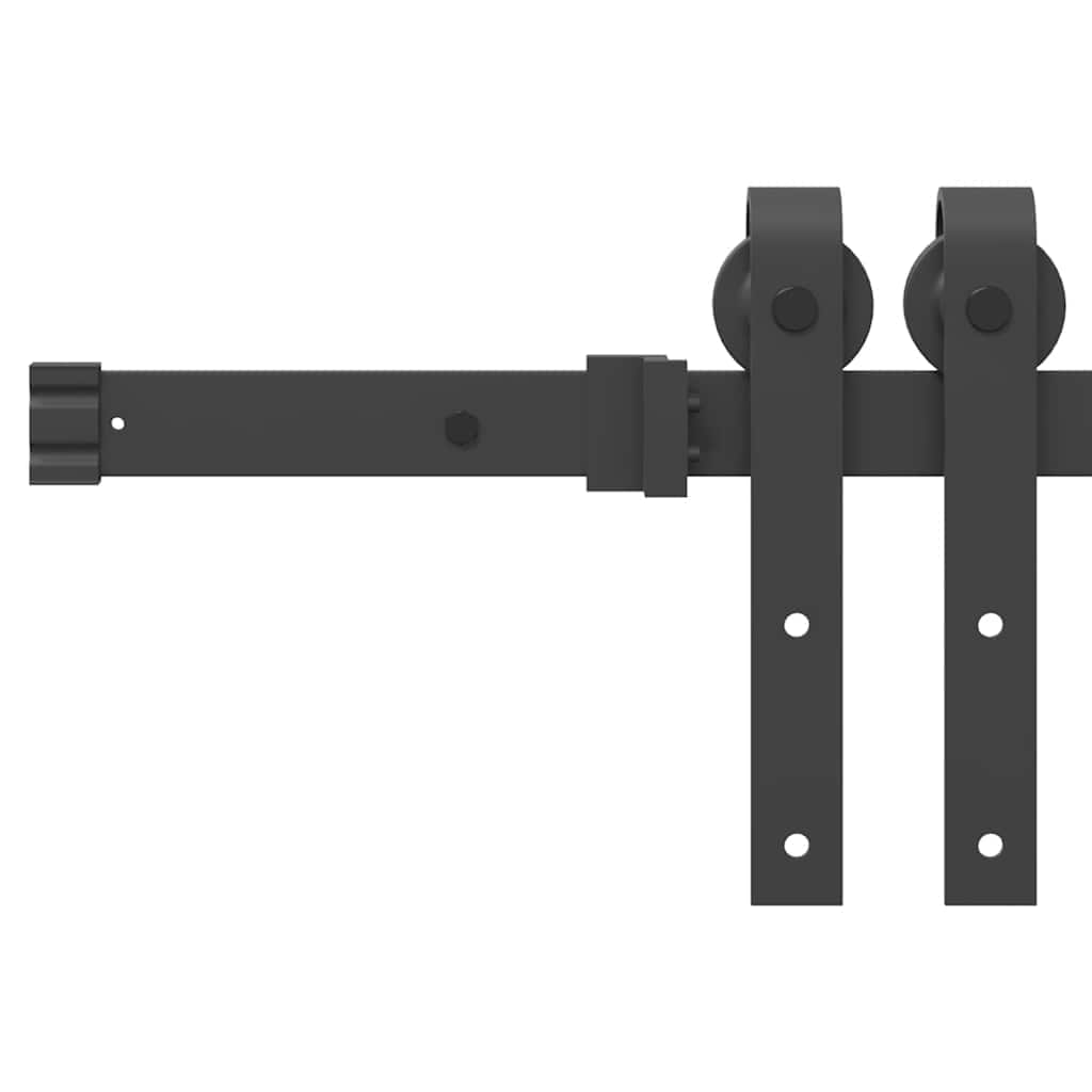 Porta scorrevole Naturale e nero 73.5 x 211 cm