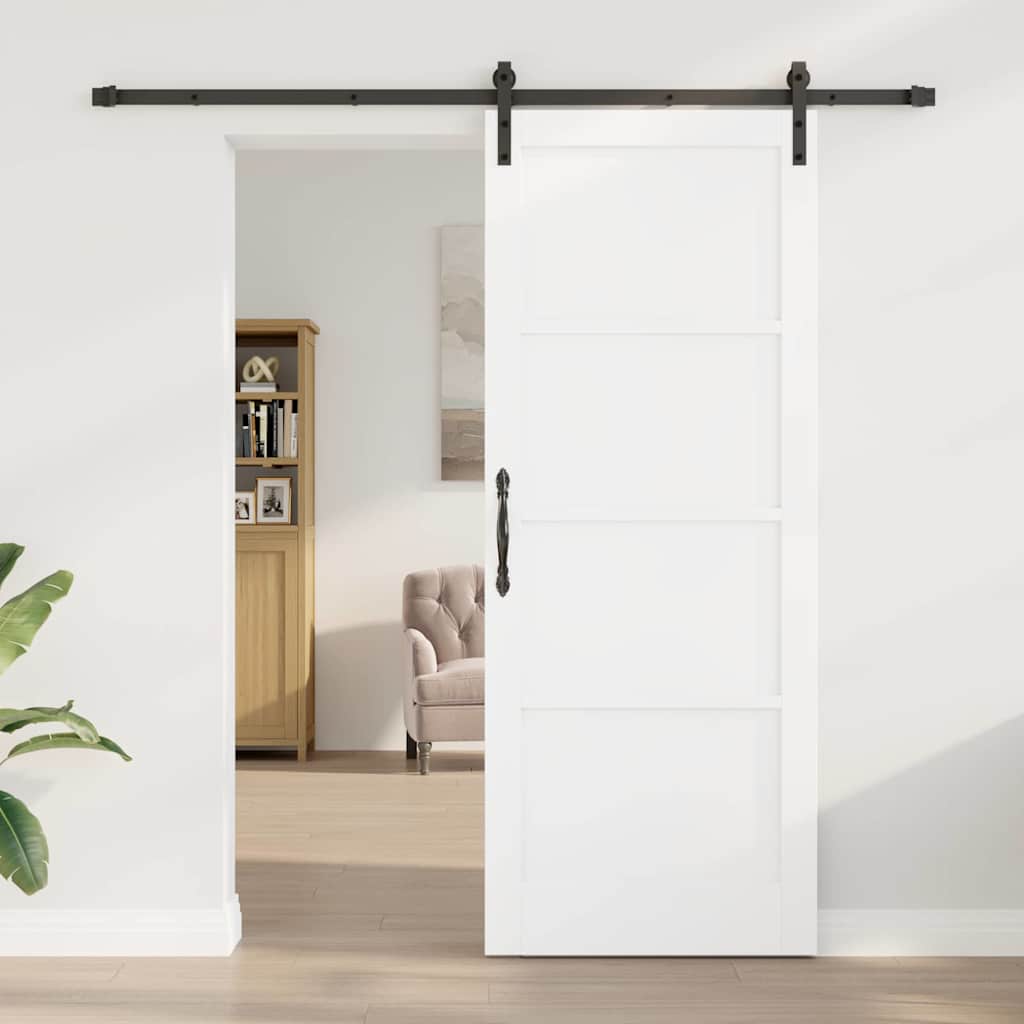 Porta scorrevole Bianco e nero 83 x 211 cm